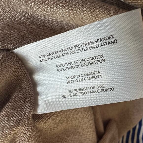 NEW Banana Republic Tan Neutral Sweater Tunic Long Sleeve Rayon Quiet Luxury - Picture 7 of 8